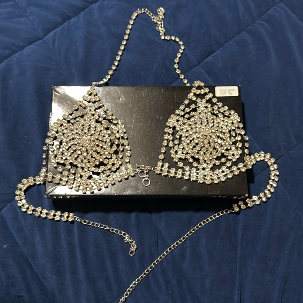 SILVER DIAMOND BRA!!